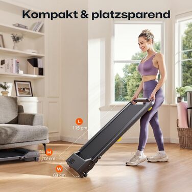 Бігова доріжка з нахилом 9%, складаний Walkpad з безпечним руків'ям, режим HIIT в один дотик, для ходьби, бігу та джогінгу вдома, не потребує збирання, з пультом дистанційного керування та LED-дисплеєм, чорний - нахил 9% та складна конструкція
