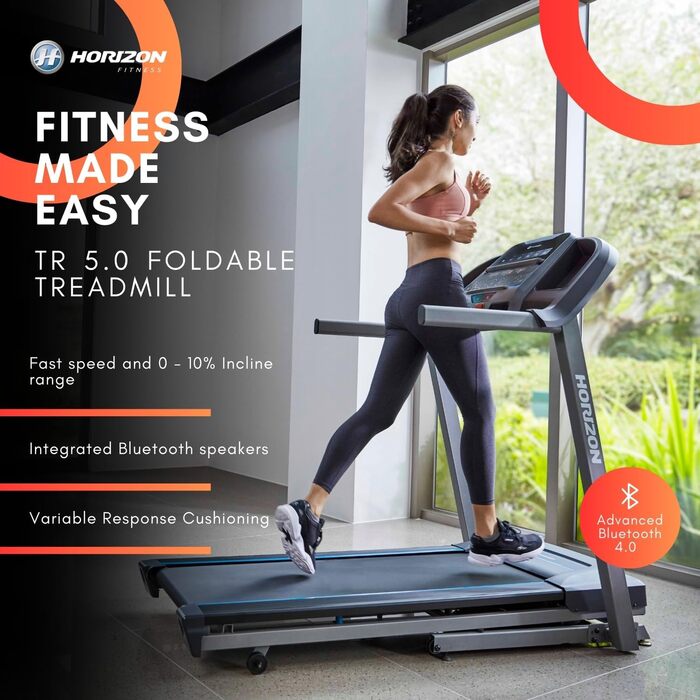 Бігова доріжка Horizon Fitness eTR5.0 з потужним 2 к.с. мотором