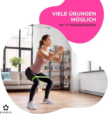Набір для пілатесу BINIBINI®: кільце, м'яч та фітнес-гумки - 5-ти елементний комплект для дому - включає м'яч для йоги та 3 гумки Terra Band