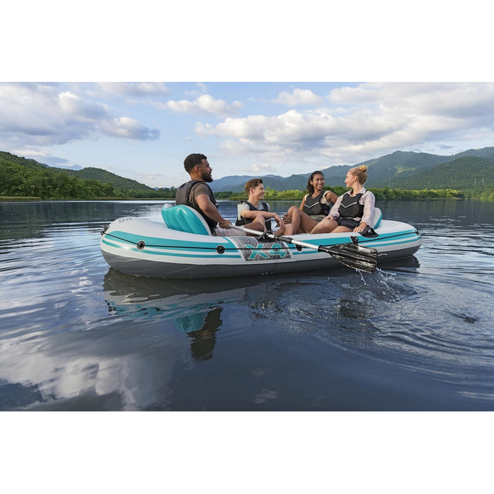 Надувний човен Bestway Hydro Force Adventure Elite X4 для 4 осіб, 315x165x41.5 см, з веслами та насосом