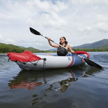 Надувний каяк Bestway Hydro Force Rapid X1 290x91x42 см для 1 людини, до 120 кг, Inflata-Shield, GS сертифікат, алюмінієве весло, насос, сумка