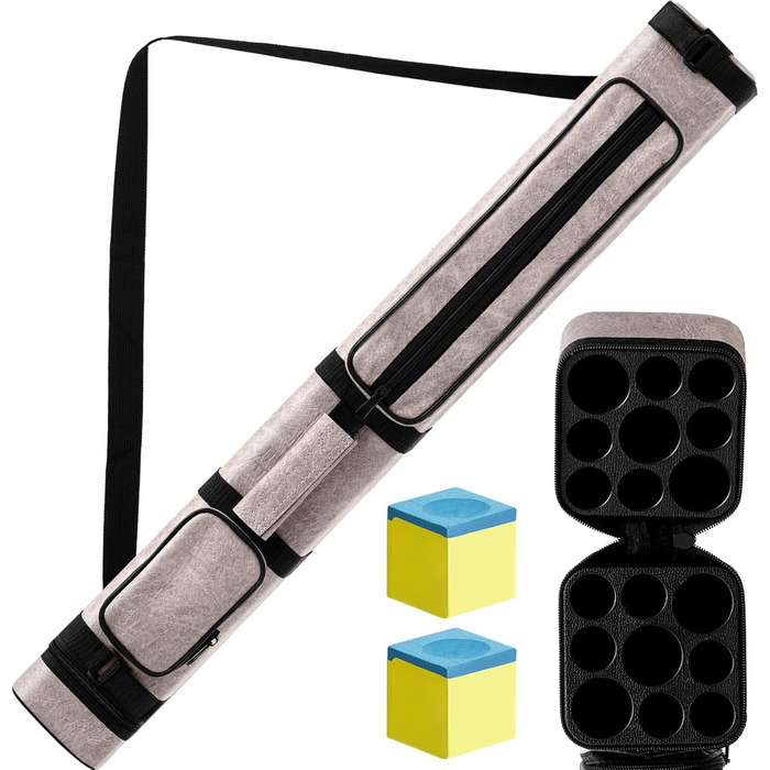 Чохол для кия бліярду Deekin 3x6, кий для більярду, чохол для перенесення, аксесуари для більярду, PU, 9 відділень, з крейдою для більярду (2 шт.)