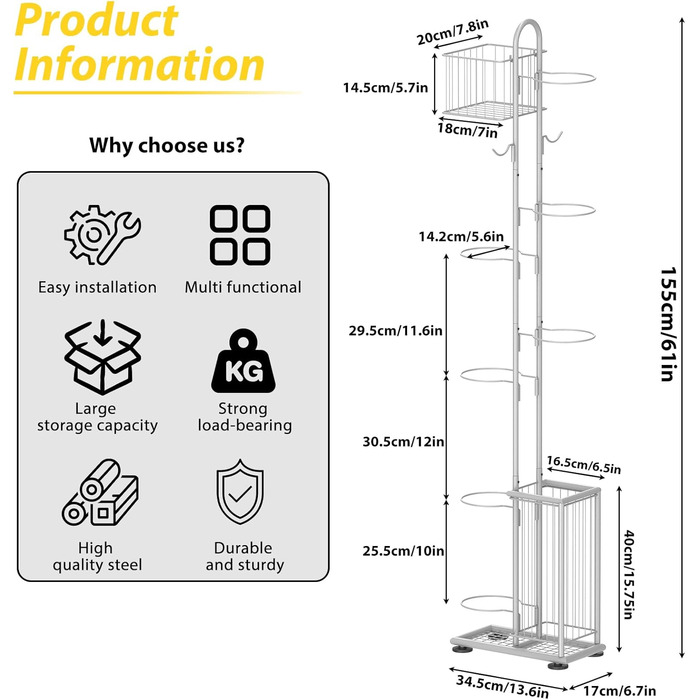 Металевий тримач для м'ячів Nandae: стійка підставка для футбольного, баскетбольного та волейбольного м'яча для гаража та дитячої кімнати