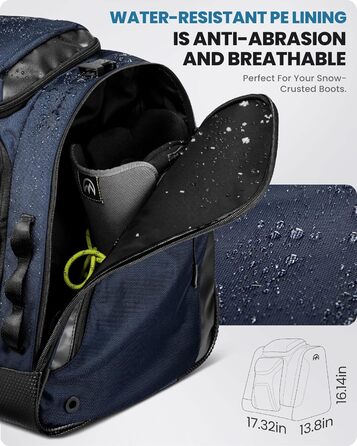 Чохол для гірськолижних черевиків OutdoorMaster, 55 л (Блакитний) - для подорожей, водонепроникний