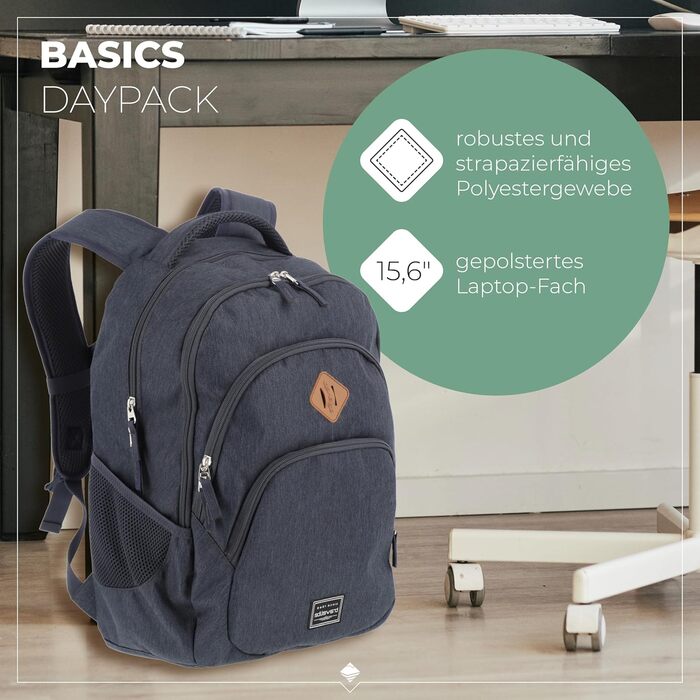 Рюкзак Travelite для ручної поклажі, для ноутбука 15,6 дюйма, міський daypack, 22 л, багато відділень, 45 см