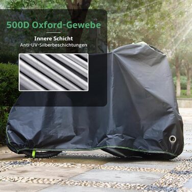 Водонепроникний чохол для велосипеда 500D Oxford 200x110x70 см, міцна велосипедна накидка для захисту від дощу й сонця, з отворами для замка, сумка для зберігання