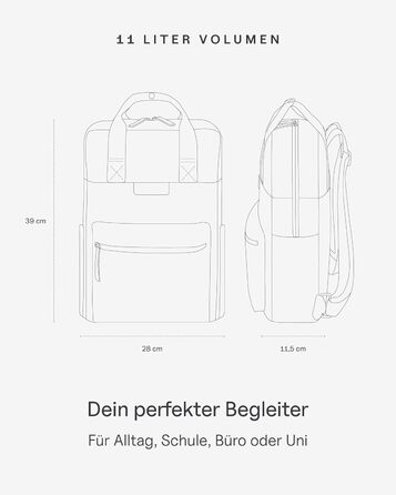 Рюкзак Kapten & Son Bergen 11 л, чорний, мінімалістичний, скандинавський стиль, водовідштовхувальний, веганський, з переробленого PET, для навчання, роботи та подорожей