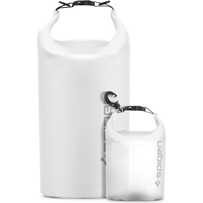 Набір водонепроникних сумок Spigen Dry Bag Set [Aqua Shield] 20L+21L для пляжу, плавання, кемпінгу, каякінгу, човнів (Snow White)