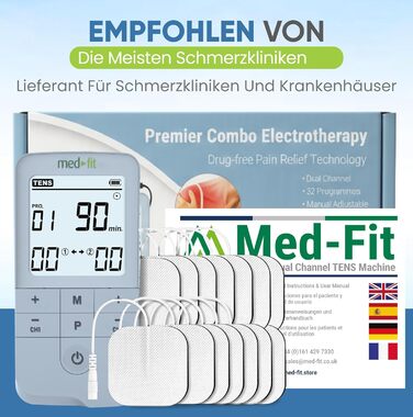 Premier Plus TENS & EMS комбінований пристрій: 8 ручних та 24 фіксовані програми для тренування м'язів, нервової та больової терапії