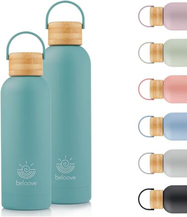 Термос-бутилка beloove з нержавіючої сталі 750 мл, подвійні стінки, BPA-free, не протікає, для газованої води, стійка до подряпин, бірюзова