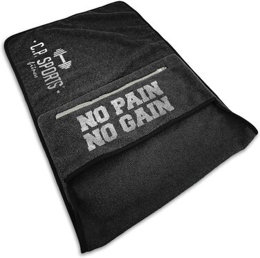 Рушник для фітнесу C.P. Sports: мікрофібра, фіксація, кишеня на блискавці, для тренувань, м'який, великий, 5 кольорів (темно-сірий)