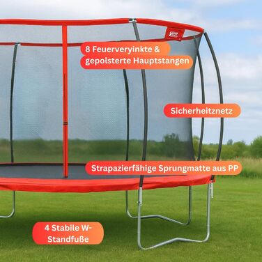 Батут спортивний Superstar 2.0 I Трамплін для саду I Якісний та великий з сіткою безпеки I Ø 366 см I Макс. вага користувача 150 кг I Для дітей