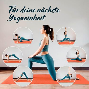 Килимок для йоги та фітнесу, тонкий 183 x 61 x 0,4 см | Килимок для гімнастики, тренувань, пілатесу | Звукоізоляційний, неслизький, міцний (Кропива)