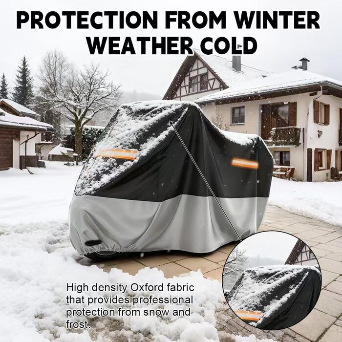 Захисний чохол для мотоцикла Motorrad 210D, водонепроникний, UV-стійкий, з світловідбиваючими смугами, для зберігання на вулиці та в приміщенні, 245 x 105 x 125 см