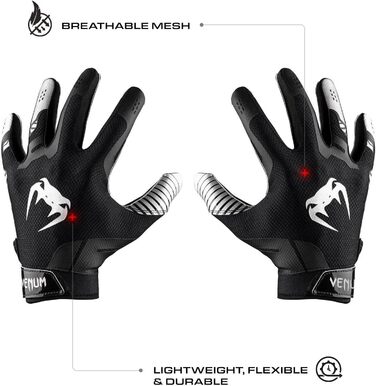 Рукавички футбольні Venum Elite Schwarz/Silver, розмір S (дорослі)