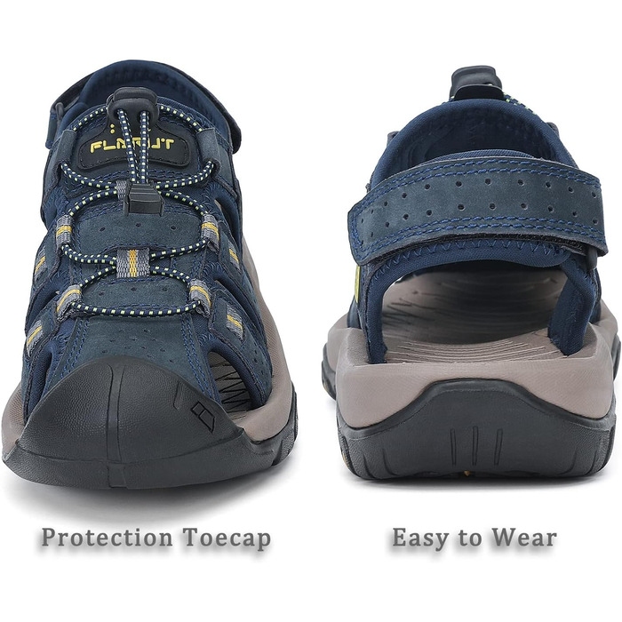 Чоловічі сандалі FLARUT для туризму та відпочинку на природі, шкіряні трекінгові сандалі, сині, 42 EU