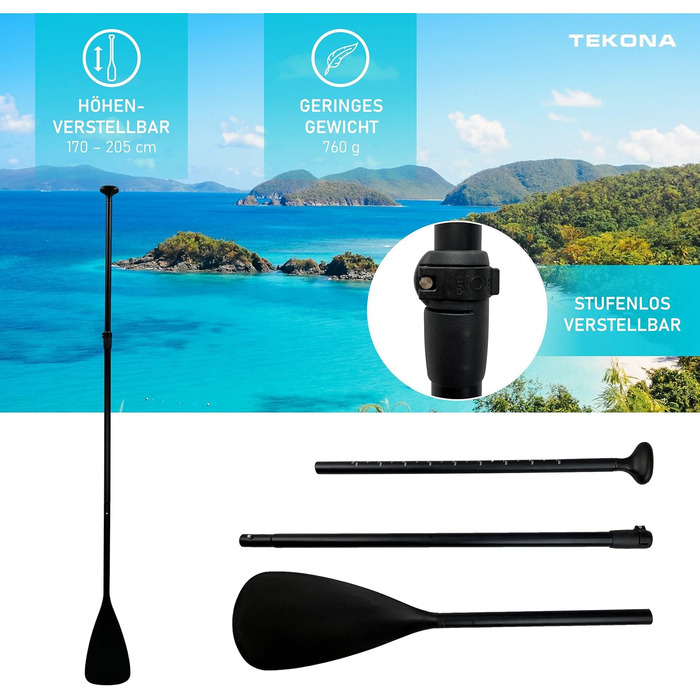 Надувна SUP-дошка TEKONA 300 см з веслом, рюкзаком, насосом, 3 плавниками, комплект для каяка, різні моделі та кольори