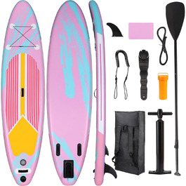 Надувний SUP дошка Stand Up Paddle 305 см для дорослих, рожева. Комплект з аксесуарами, для будь-якого рівня підготовки, вантажопідйомність 200 кг (2 особи)