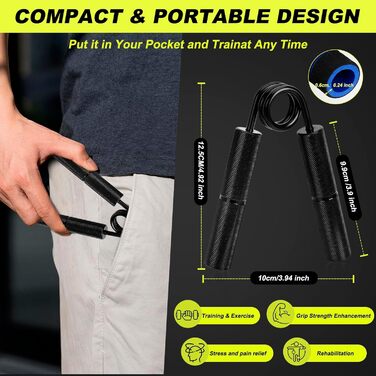 Набір для тренування рук та пальців (4 шт.), алюмінієвий підлокітний тренажер, тренажер сили хвата, тренажер м'язів рук для зміцнення хвата, нарощування м'язів та реабілітації рук (50/100/150/200 LBS)