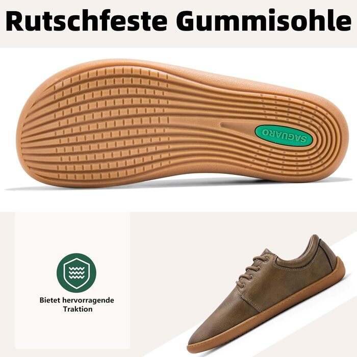 Чоловічі шкарпетки-мокасини Saguaro Noble II - легкі, з широкою переднячкою, підошва Zero-Drop, розмір 36-48 (світло-коричневий)