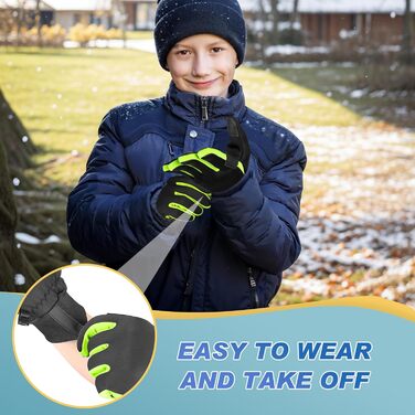 Дитячі рукавички Sukeen Softshell, теплі вело-рукавички, вітростійкі рукавички для їзди на велосипеді, антиковзні рукавички для верхової їзди, спортивні рукавички для активного відпочинку для хлопчиків та дівчаток (M, Чорний-Зелений)