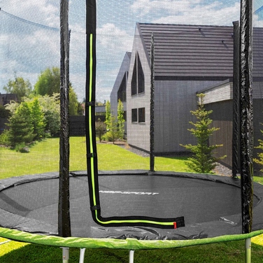 Батут із зовнішньою захисною сіткою Hop-Sport 10ft (305 см), чорно-зелений