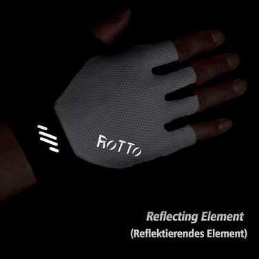 ROTTO Велосипедні рукавички напівпальці, з підкладкою, для шосе, гірського велосипеда, їзди, унісекс (білий, L)