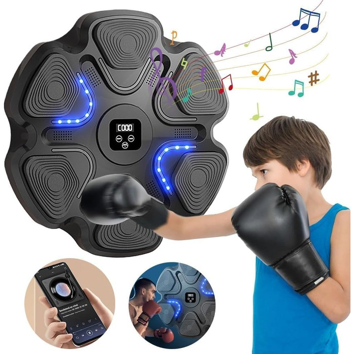 Мускульний боксерський тренажер Sunshne Smile, настінний, з Bluetooth, регулювання швидкості, для дому