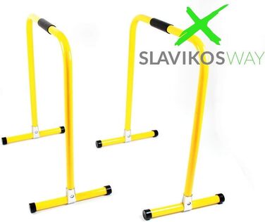 Параллети для віджимань Slavikosway, портативні бруси для каллістеніки, тренування вдома, 73x61 см, жовті або чорні