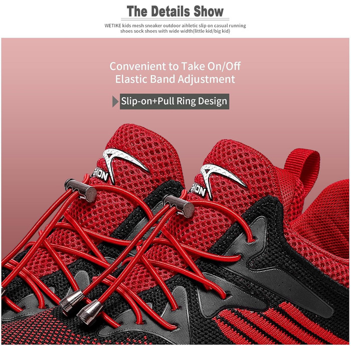 Дитячі кросівки VITIKE для хлопчиків та дівчаток, 37 EU, рожево-чорні