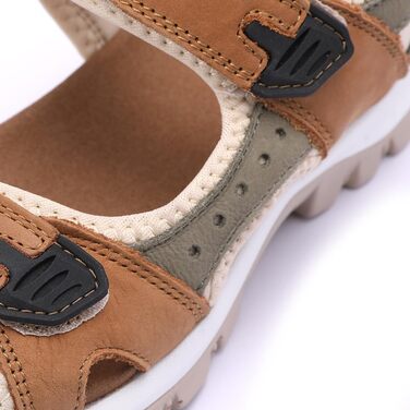 Жіночі літні спортивні сандалі Harssidanzar для туризму та активного відпочинку - шкіра, колір кавово-сірий, розмір 38 EU