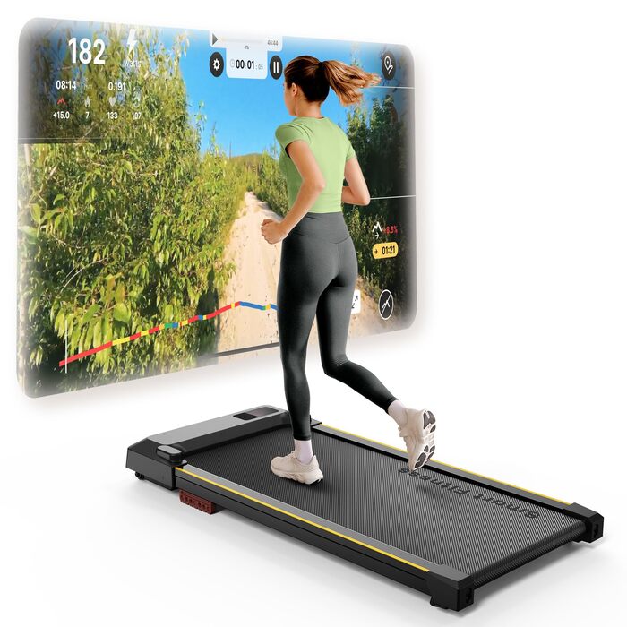 Компактна бігова доріжка Smart Walking Pad для дому та офісу під стіл, з подвійною амортизацією, тихим ходом, підтримкою Workout-додатку та режимом HIIT