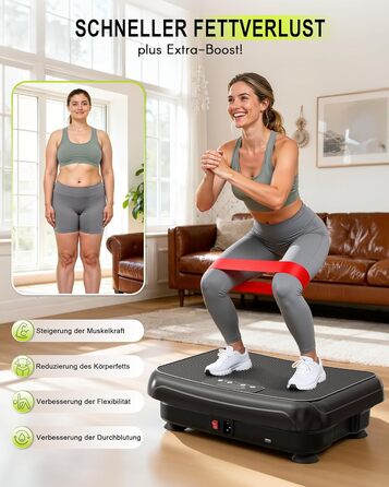 Віброплатформа HomeFitnessCode Mini для жінок - тренажер з різними рівнями інтенсивності, вібротренажер для дому, схуднення, нарощування м'язів, тренування всього тіла, чорний