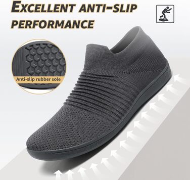 ELAPHURUS Легкі дихаючі кросівки для ходьби без шнурів (унісекс), зелені (45 EU, сірий)