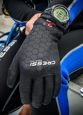 Рукавички Cressi High Stretch 2.5 мм для дайвінгу унісекс, неопрен, L (чорно-червоні)