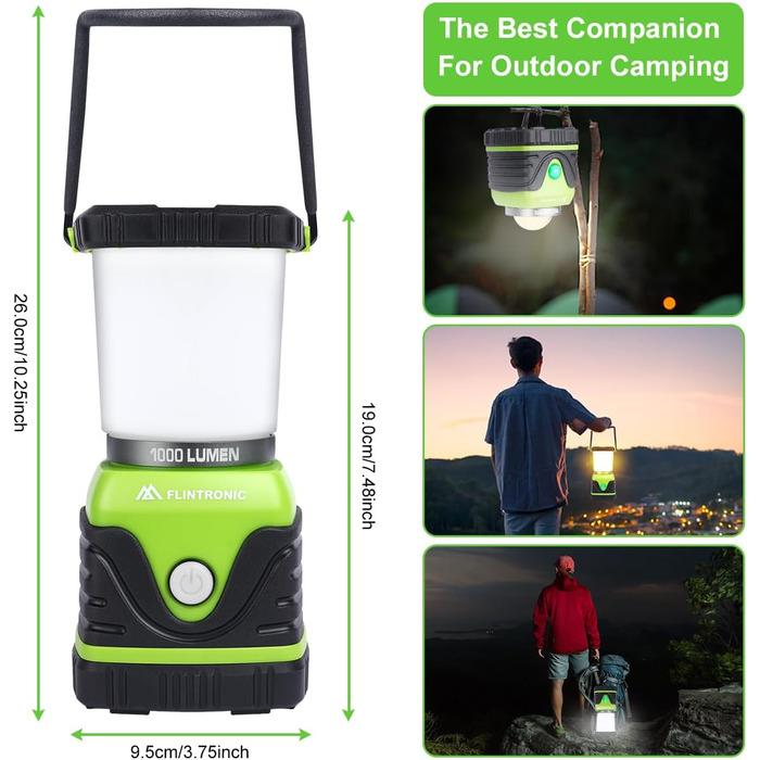 LED кемпінговий ліхтар Flintronic 2200 люмен, 6000mAh, 4 режими, регулювання яскравості, IP54, для кемпінгу, надзвичайних ситуацій, без акумулятора