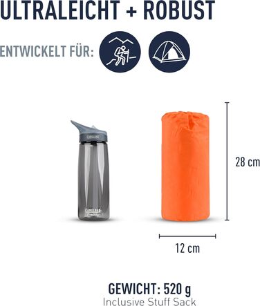 Килимок туристичний надувний Sea to Summit Ultralight Delta Core-V (Orange, Small)