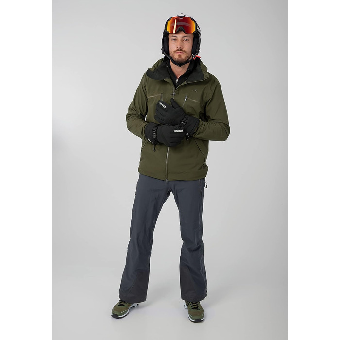 Чоловічі зимові рукавички Reusch GORE-TEX, водонепроникні, дихаючі, теплі, для гірських лиж, чорні-білі, розмір L