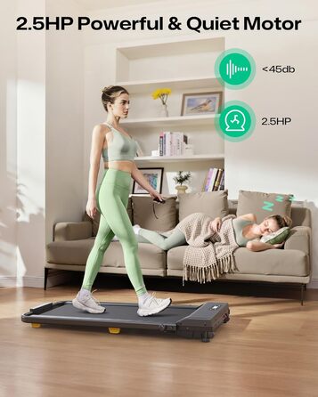Біговий доріжки з нахилом 9% - складаний Walking Pad з безпечним руків'ям, режим HIIT одним дотиком, для ходьби, бігу та джогу вдома, без збирання, з пультом керування та LED-дисплеєм (чорний)