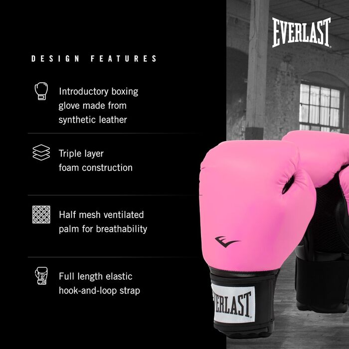 Боксерські рукавички Everlast Prostyle 2 для тренувань, 12 oz, рожеві
