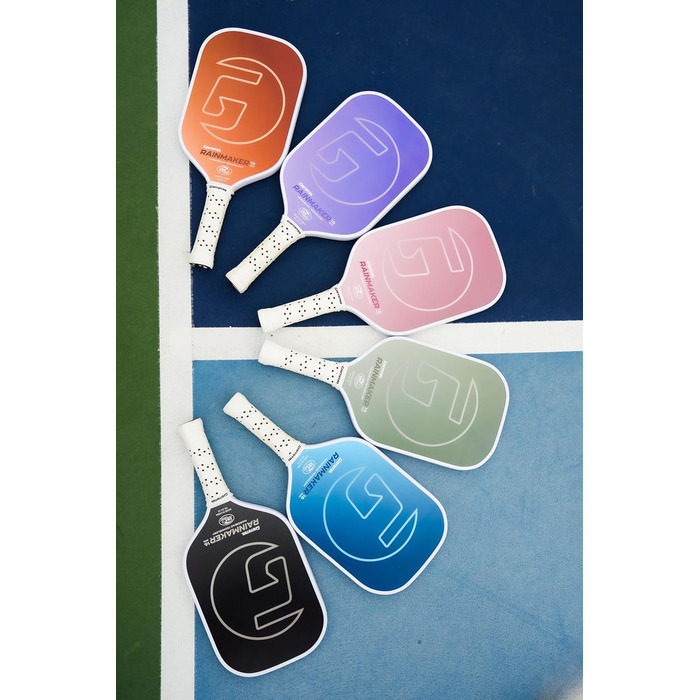 GAMMA Rainmaker – ракетка для піклболу, легка, велика зона удару, карбонове покриття з мікроперлинками для обертання та контролю, демпфуючий накладка на ручку, регульована вага, 6 кольорів (зелений)