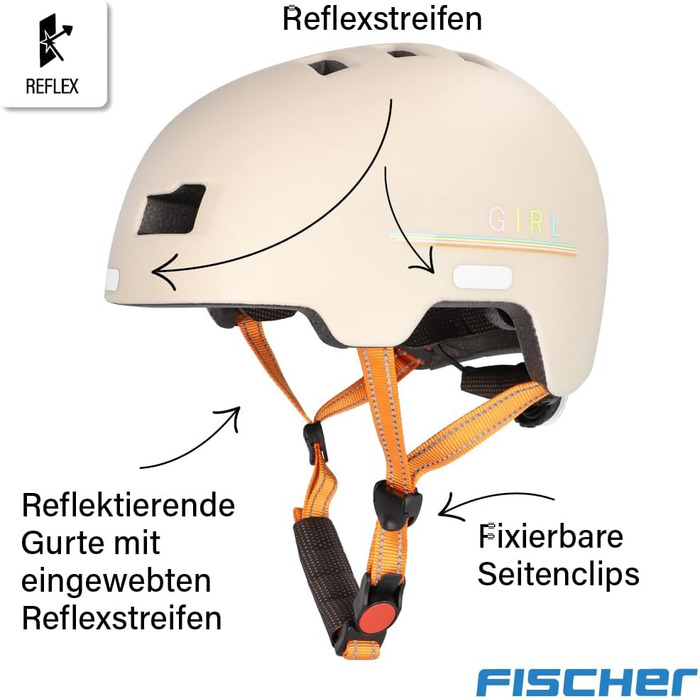 Дитячий велосипедний шолом FISCHER BMX з LED-ліхтарем, для велосипеда, скейтборду, екстриму