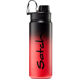 Пляшка для води satch з нержавіючої сталі 0,5 л, BPA-free, герметична, підходить для газованої води, гарячих і холодних напоїв, Black Graffiti - червона