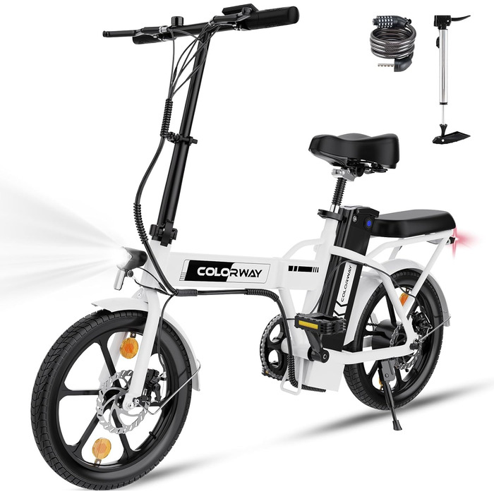 Складаний електровелосипед COLORWAY BK5 16”x2,125”, міський eBike з педальною підтримкою, 2 режими, акумулятор 36В 8,4А·год, мотор 250Вт, для дорослих, унісекс
