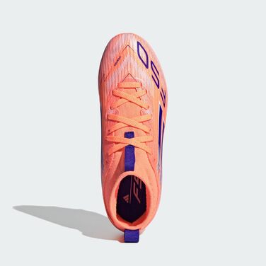 Дитячі футбольні бутси adidas F50 League Mid для гри на твердих та універсальних майданчиках (38 EU, Beam Orange/Lucid Blue/Cloud White)