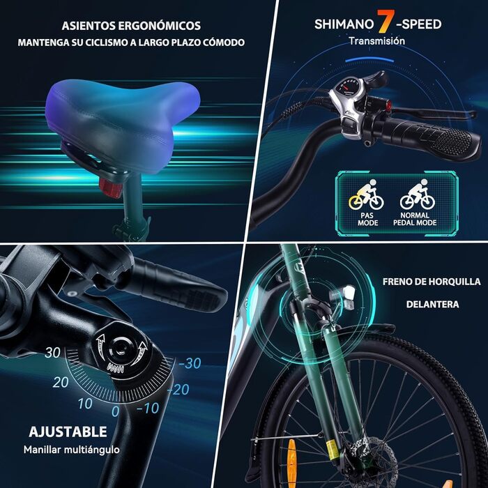 Електровелосипед Bodywel A275 27,5'' 250W/36V 15,6Ah, Bluetooth, гідравлічні гальма, для чоловіків і жінок, запас ходу 70-100 км
