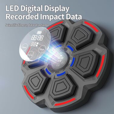 Музична боксівська машина HYNXM з LED-підсвічуванням, Bluetooth, 9 режимів тренування, для дорослих та дітей