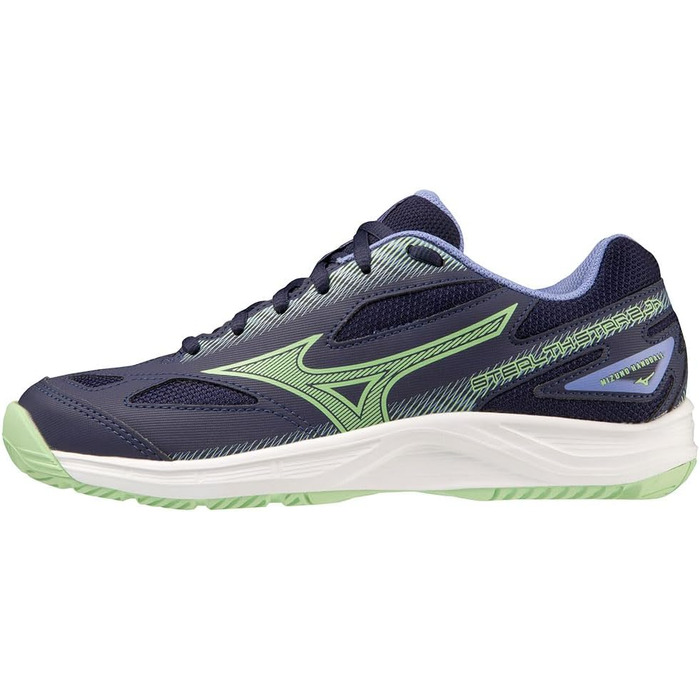 Дитячі кросівки Mizuno Stealth Star 2 Jr для залу, 38 EU, блакитний/техно-зелений, Lolite