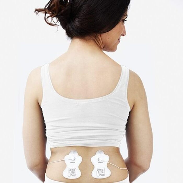 OMRON E3 Intense - портативний TENS масажер для зняття болю, 6 програм, для спини, плечей, суглобів та м'язів, TENS/EMS, сріблястий