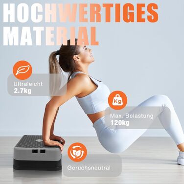 Степер для дому DH FitLife — Регульована платформа для аеробіки та фітнесу (10/15 см), степ-платформа для тренування балансу та координації